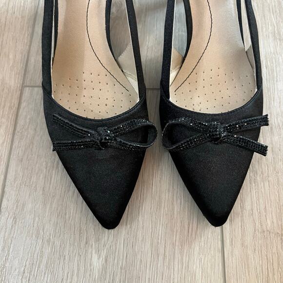 LifeStride Womens Social Scene Almond Toe Ankle Strap Slingback Heels - Picture 3 of 9